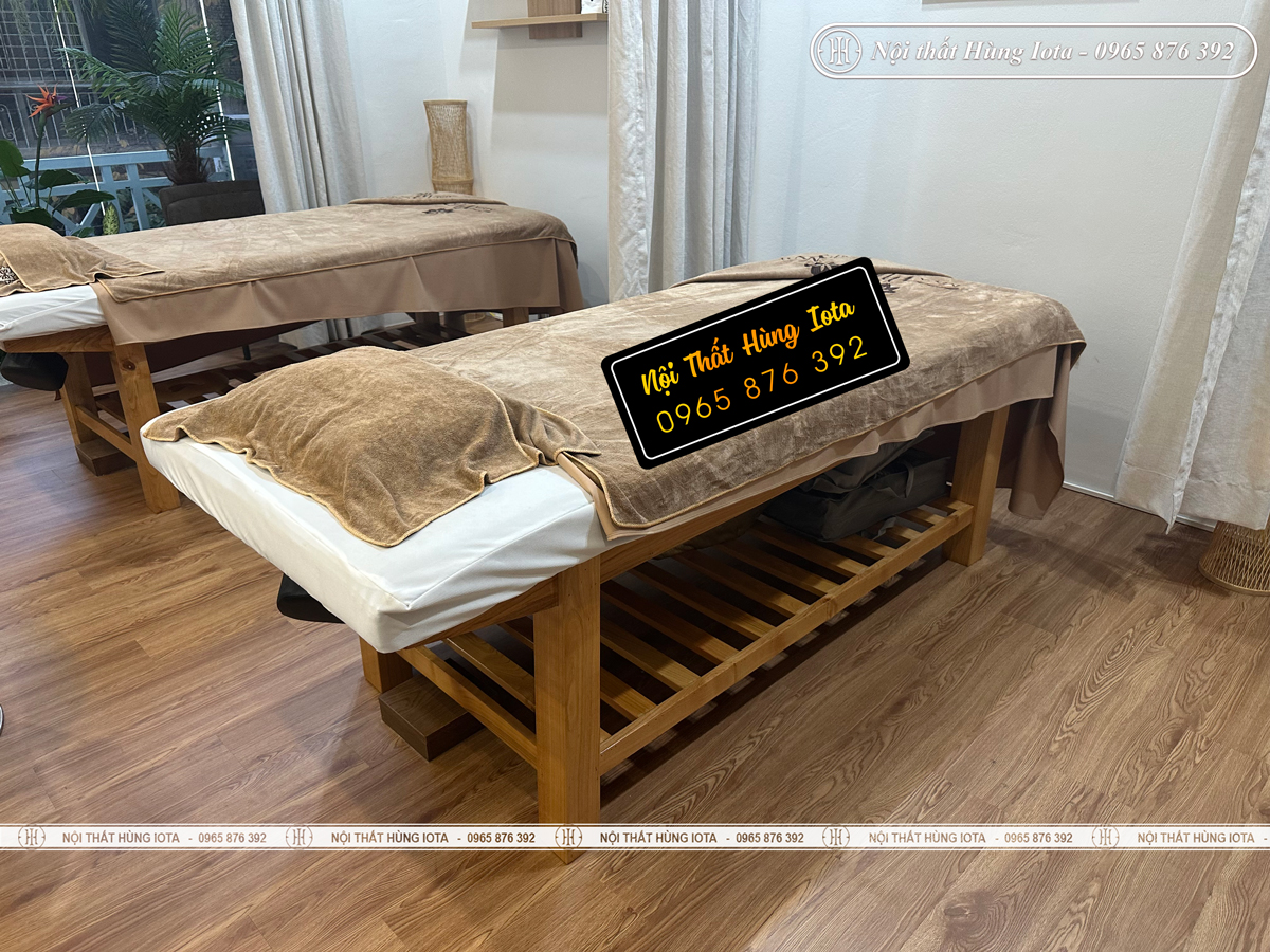 Giường massage spa gỗ lắp đặt tại Cầu Giấy