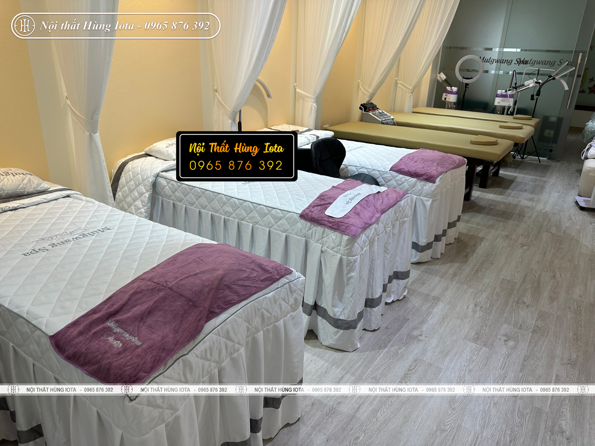 Setup nội thất spa màu nâu cho spa tại Bắc Ninh