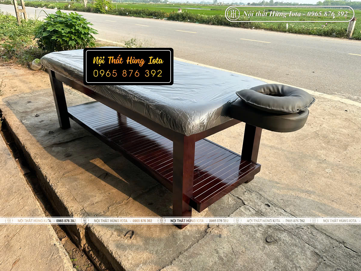 Giường massage cao cấp đệm mềm có lỗ úp mặt bên ngoài đệm
