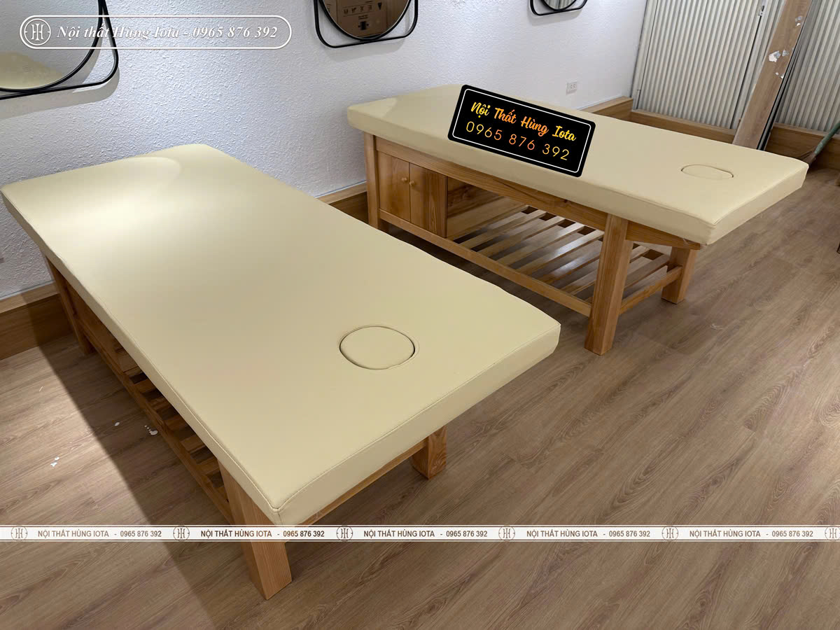Giường massage gỗ sồi cho spa tại Nguyễn Chí Thanh