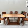 Bàn ăn 6 ghế 2 lá gỗ sồi