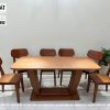Bàn ăn chân chữ U 6 ghế gỗ sồi