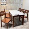 Bàn ăn chung cư 6 ghế 2 lá gỗ sồi