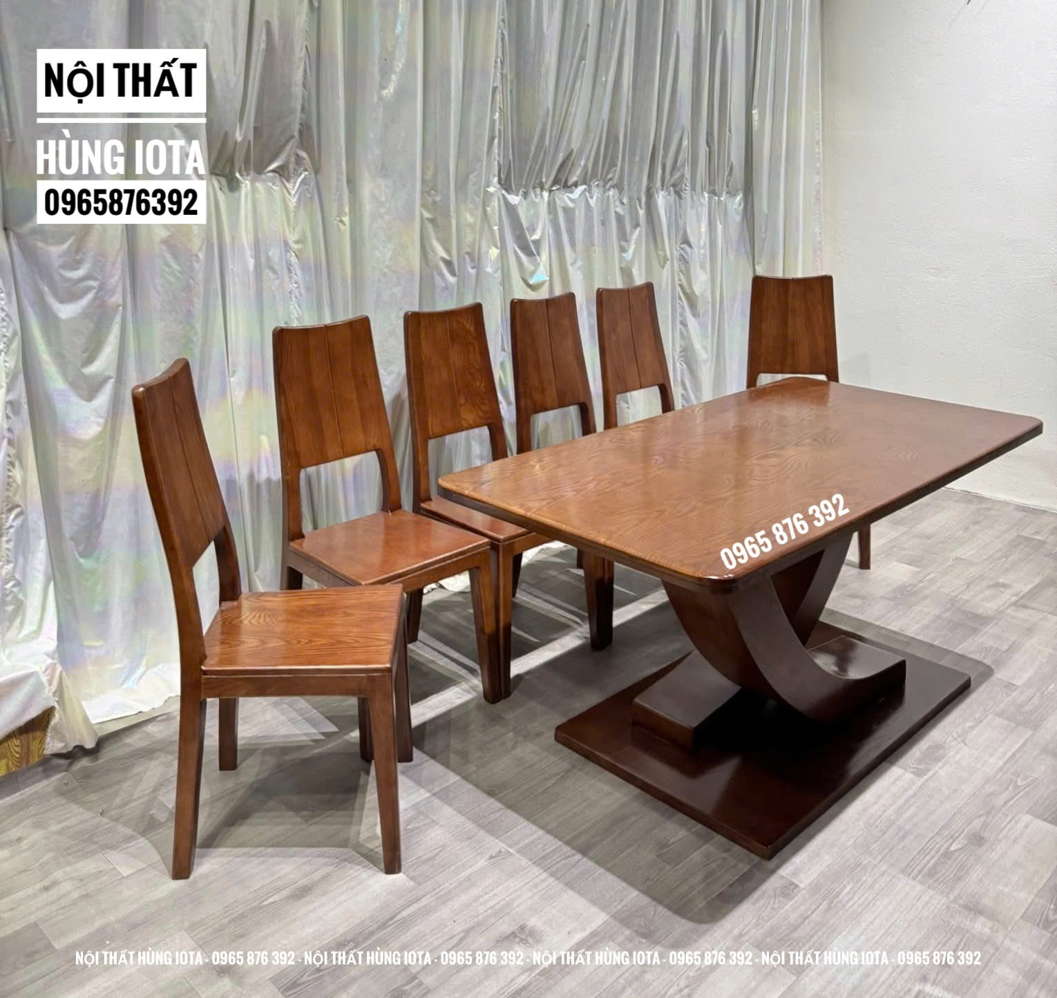 Bộ bàn ăn chung cư cao cấp 6 ghế