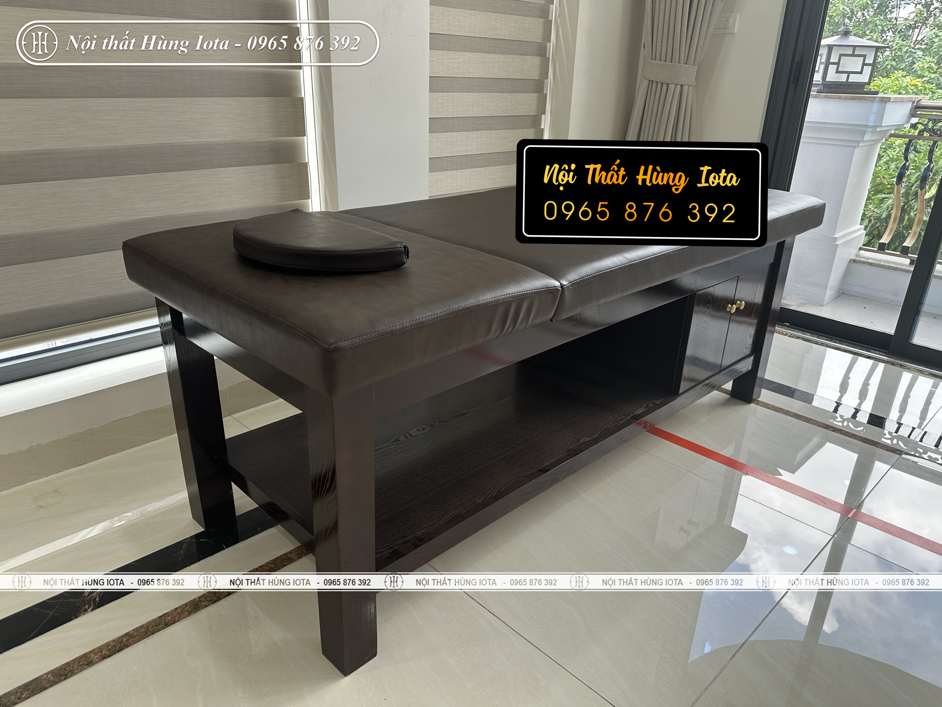 Giường spa gia đình cao cấp màu nâu ở Từ Liêm