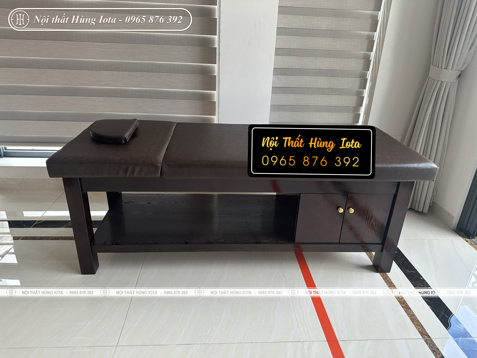 Giường spa massage gia đình màu nâu