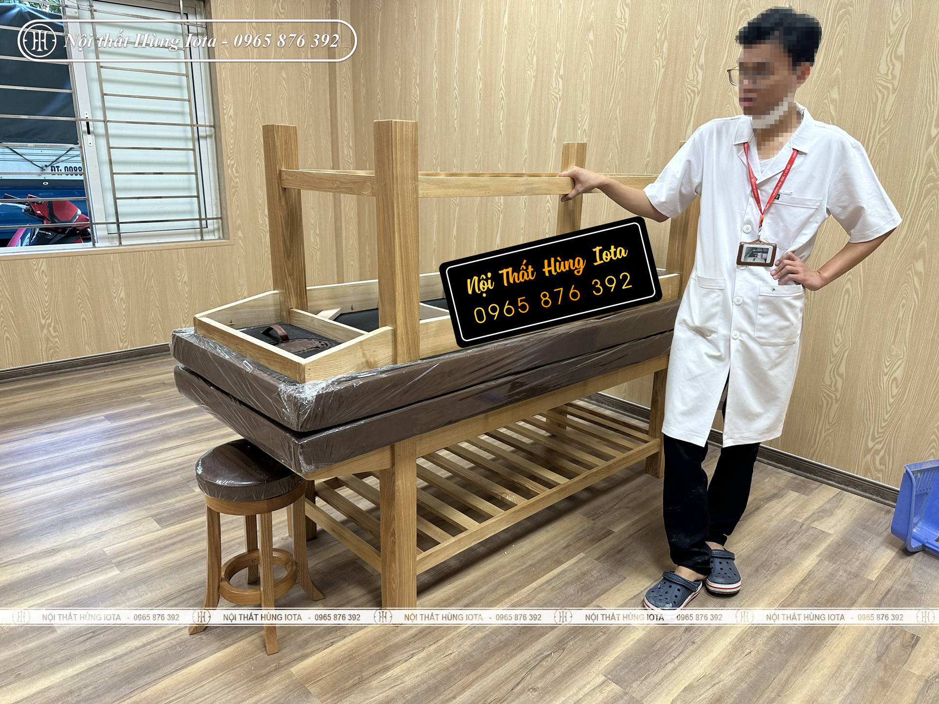 Giường spa cho Bệnh Viện Phục Hồi Chức Năng gỗ đẹp
