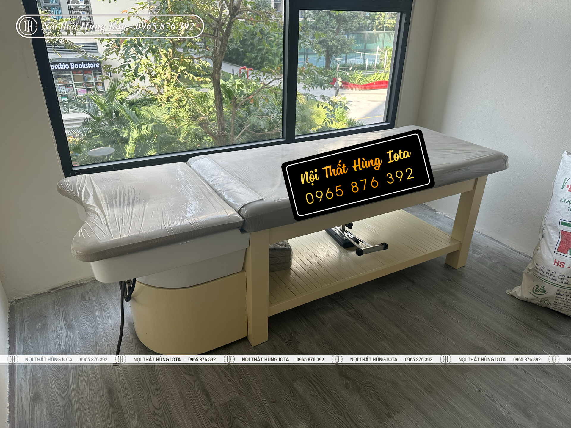 Lắp đặt giường gội đầu màu kem ở chung cư Vinhomes