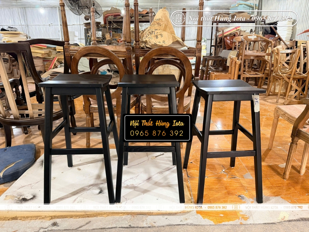 Xưởng sản xuất ghế quầy bar màu đen đẹp sang trọng