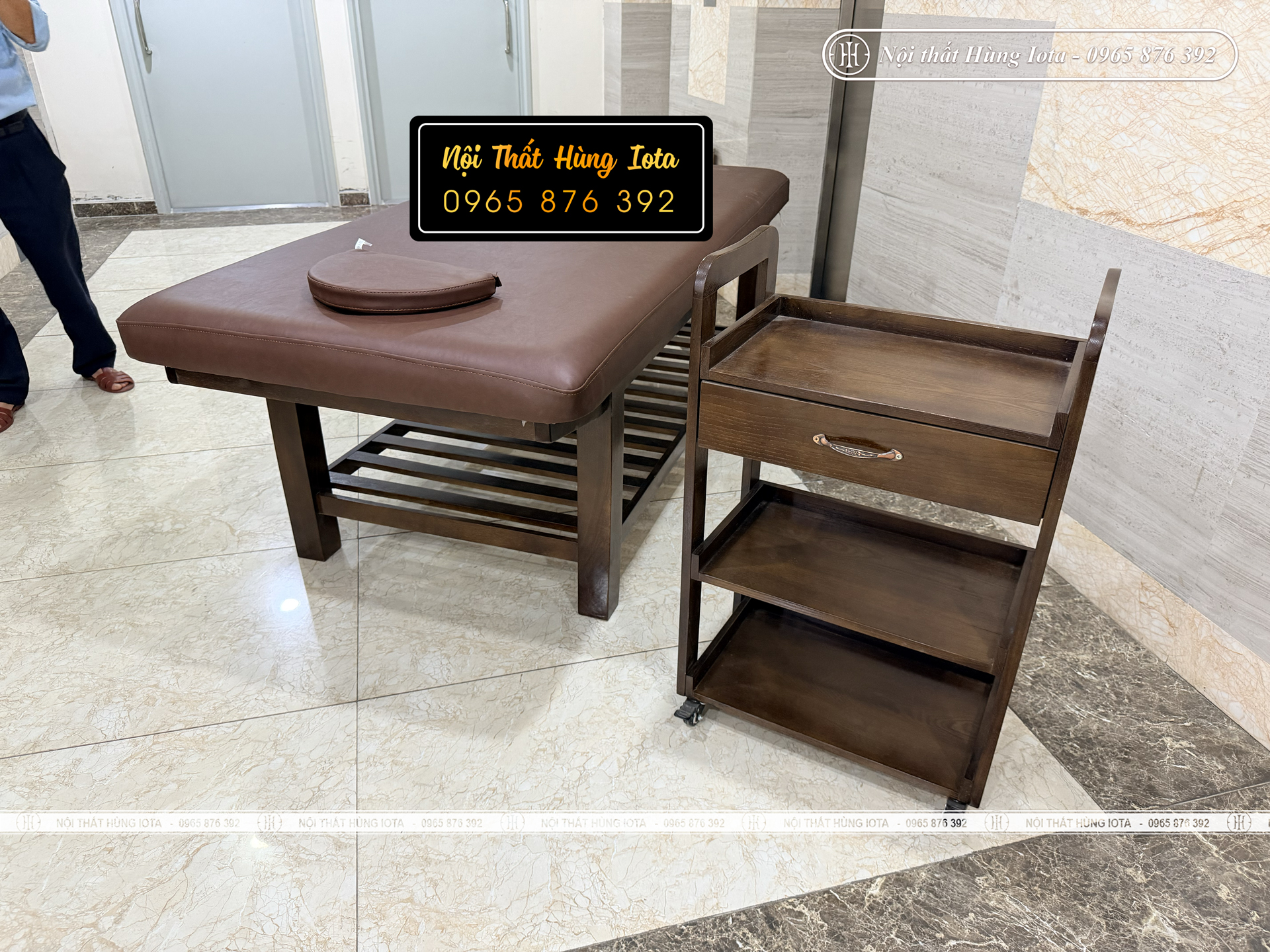 Giường spa massage ở chung cư Cầu Giấy