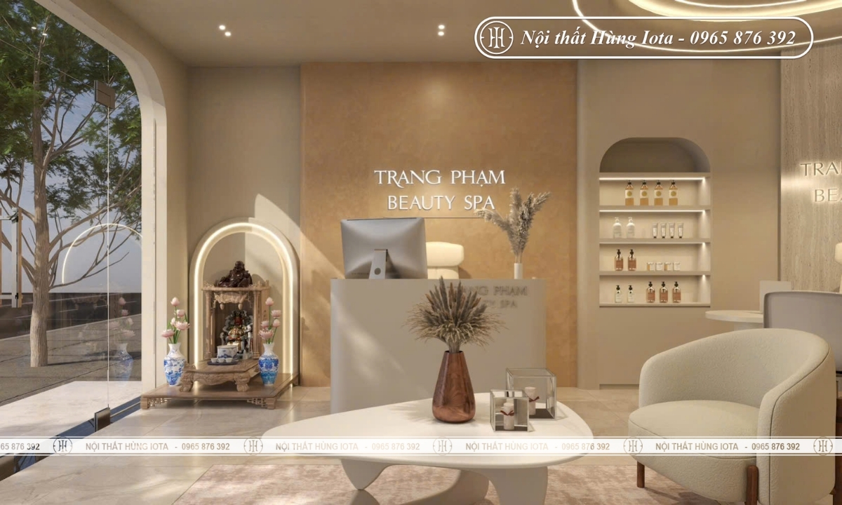 Thiết kế spa màu trắng kem cho Trang Phạm Beauty Spa
