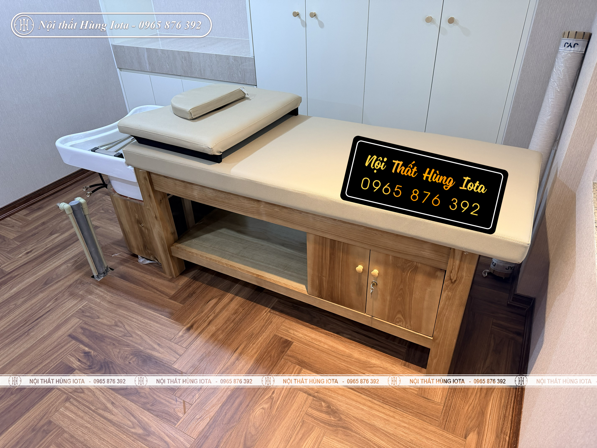 Giường gội đầu có tủ khóa cho phòng khám JK Việt Nam