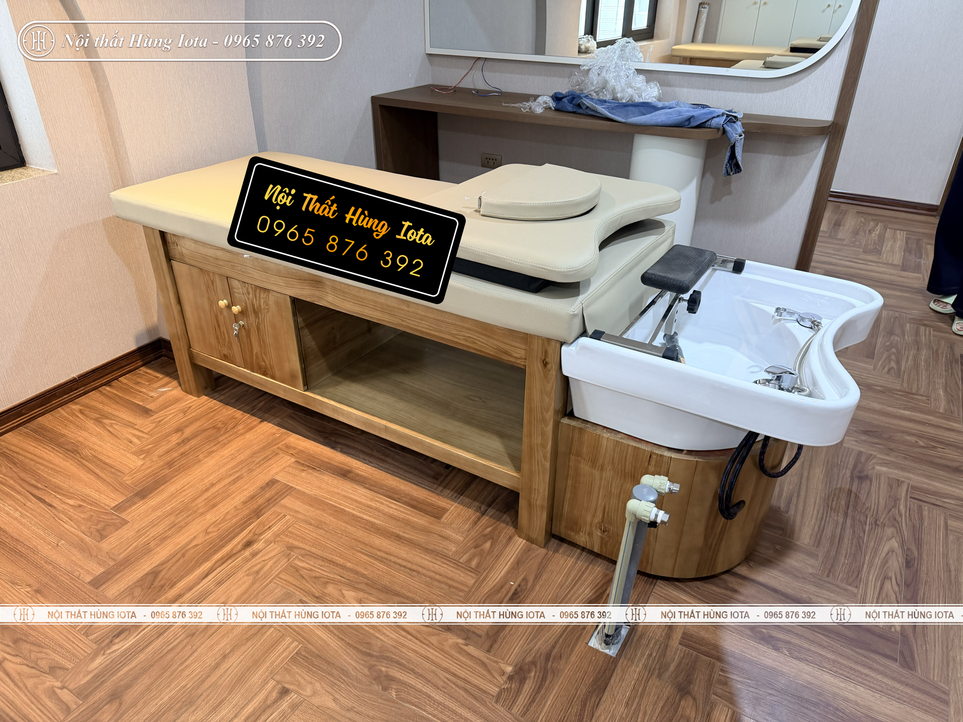 Giường gội đầu lắp đặt phòng khám JK ở Hai Bà Trưng