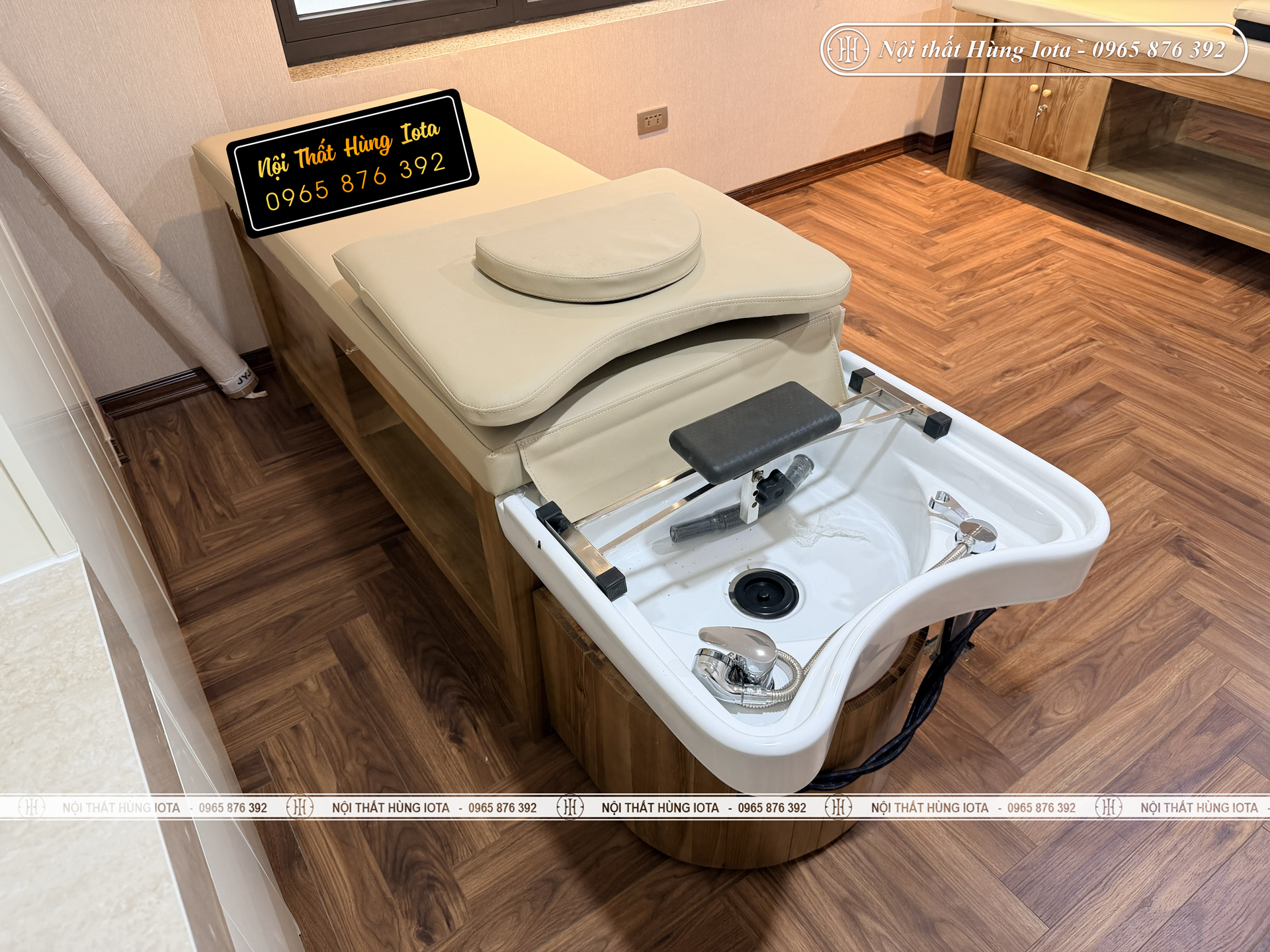 Lắp đặt giường gội đầu cho phòng khám JK ở Ngô Thì Nhậm