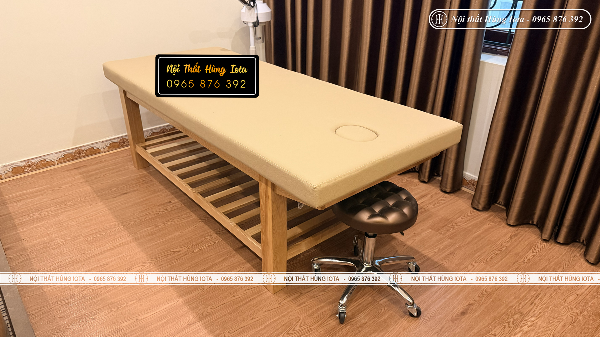 Lắp đặt giường spa Hada spa ở Tây Hồ màu gỗ