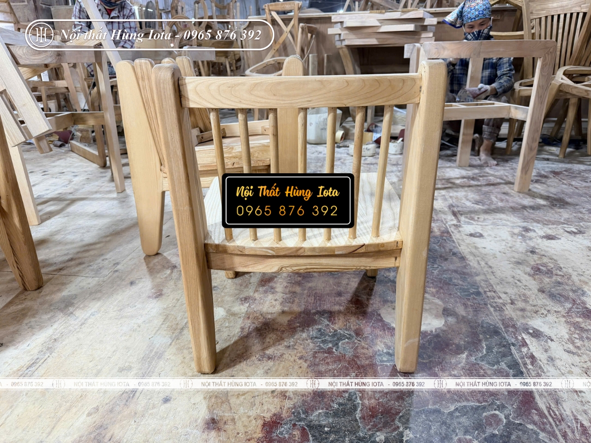 Xưởng sản xuất ghế gỗ thấp ngồi cafe, trà sữa