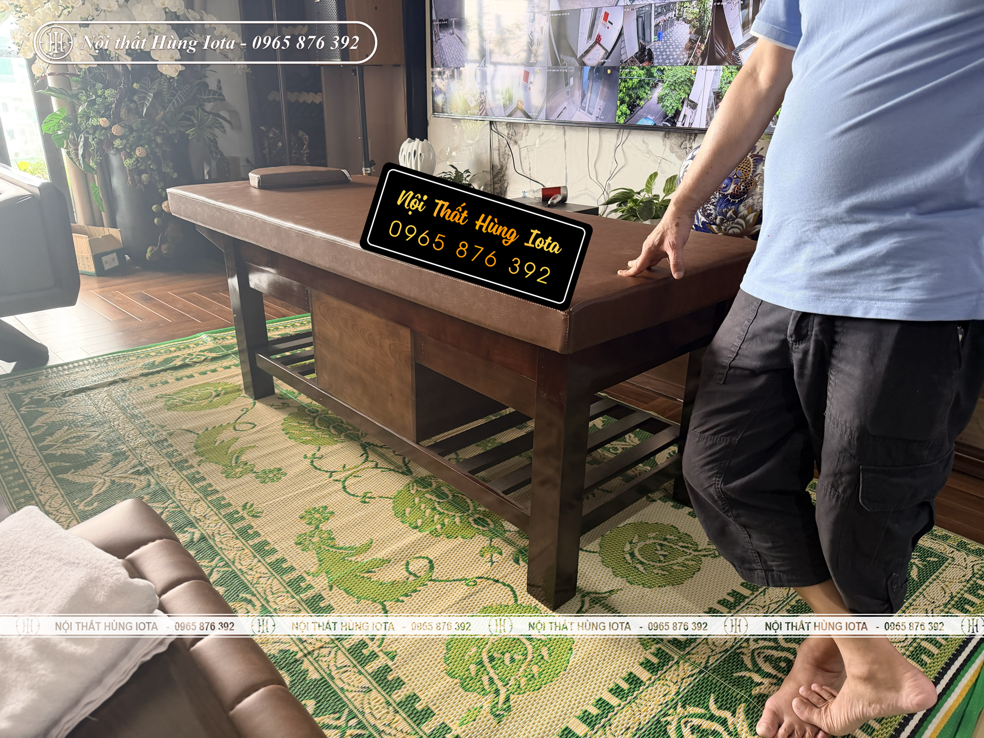 Giường massage body ở Minh Khai màu nâu