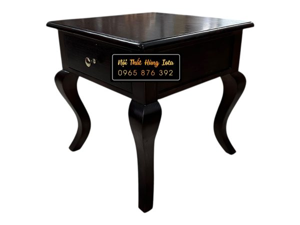 Bàn gỗ hình vuông chân kiềng có ngăn kéo