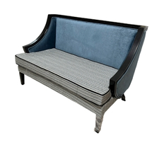 Ghế sofa chờ màu xanh ghi SPS35 – sofa spa, sofa nail