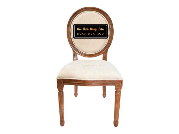 Ghế ăn Louis bọc vải tựa oval