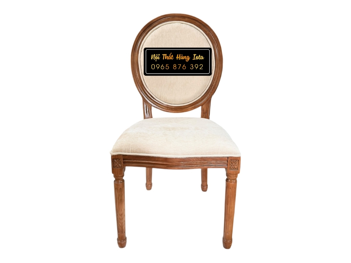 Ghế ăn Louis bọc vải tựa oval