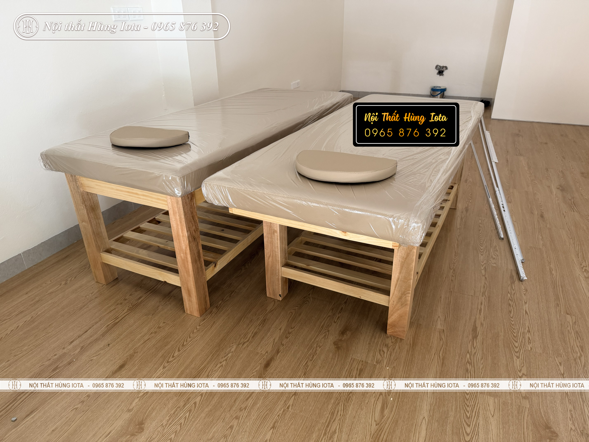 Giường spa màu gỗ tự nhiên ở Hà Đông
