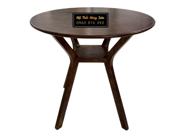 Bàn ăn tròn 2 tầng gỗ sồi cao cấp