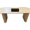 Bàn gỗ Bắc Âu mặt oval màu gỗ tự nhiên