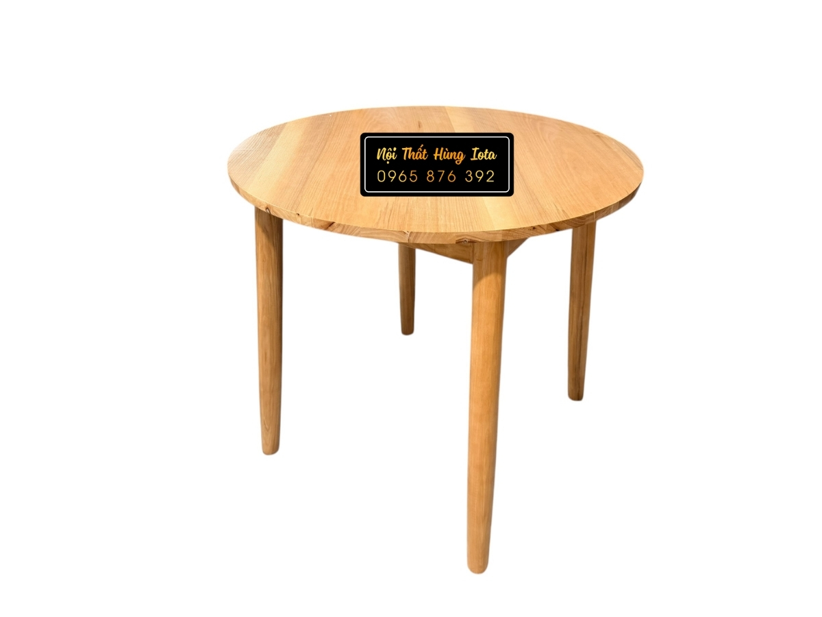 Bàn sofa tròn 4 chân màu gỗ tự nhiên