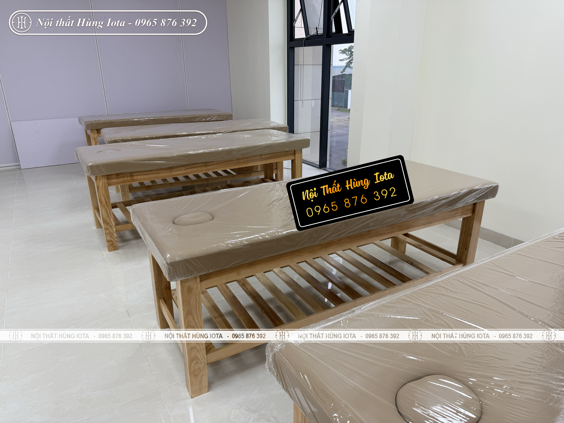 Giường spa bệnh viện ở Nghệ An màu gỗ