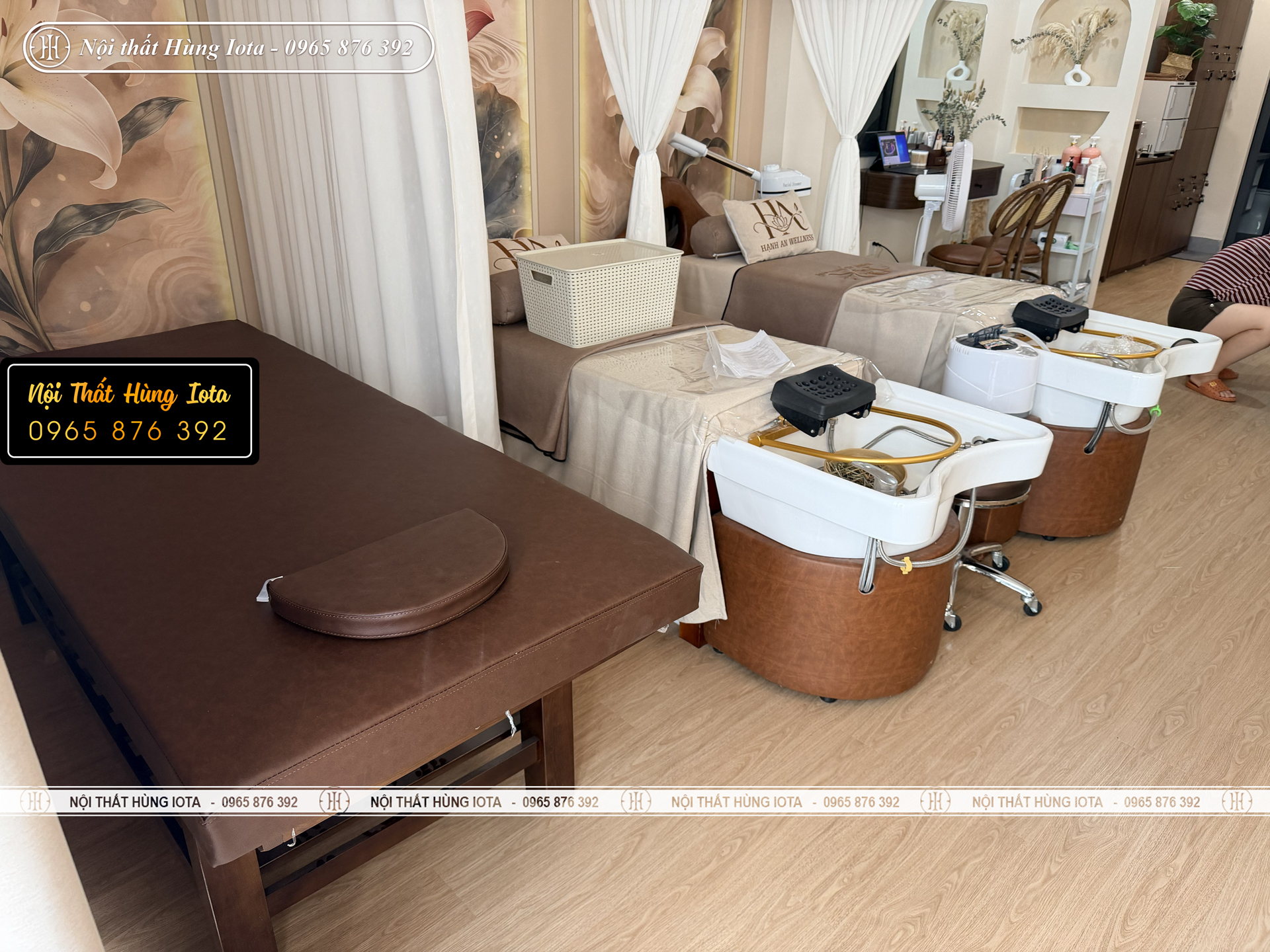Giường spa màu nâu ở Long Biên