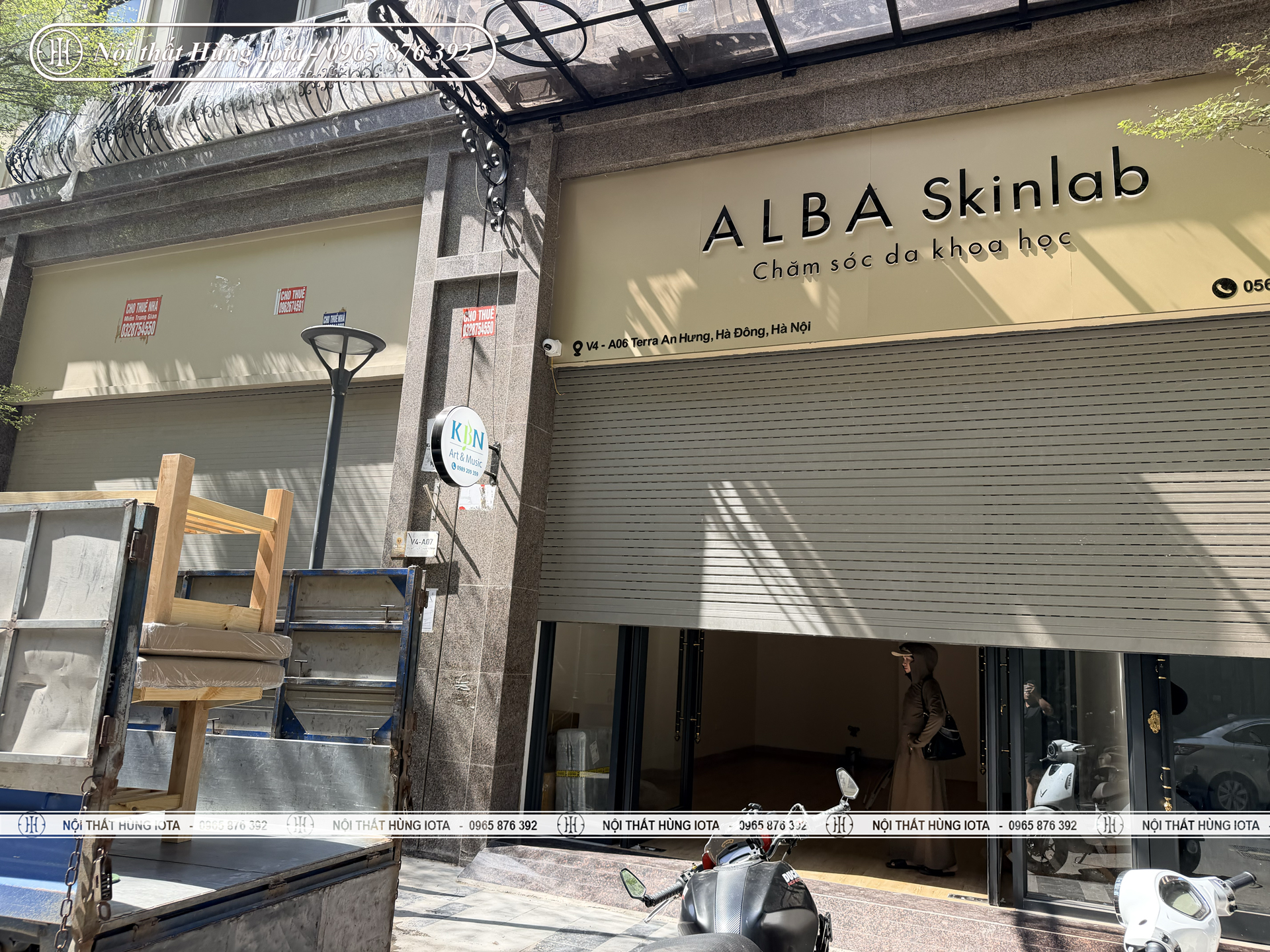 Lắp đặt giường spa gỗ ở Hà Đông Alba Skinlab