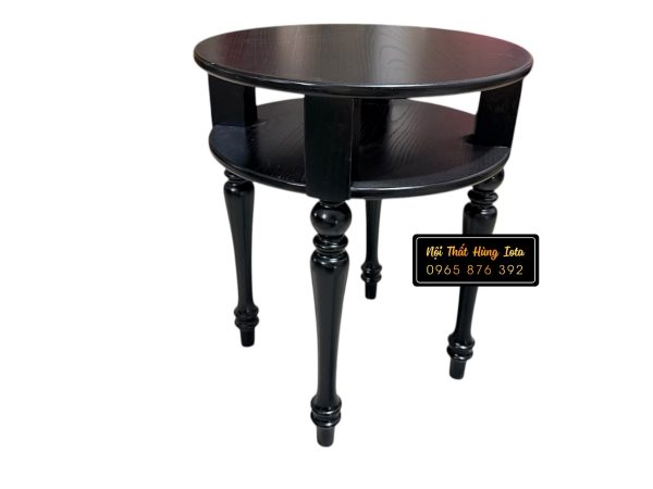 Tab đầu giường mặt tròn 2 tầng Indochine